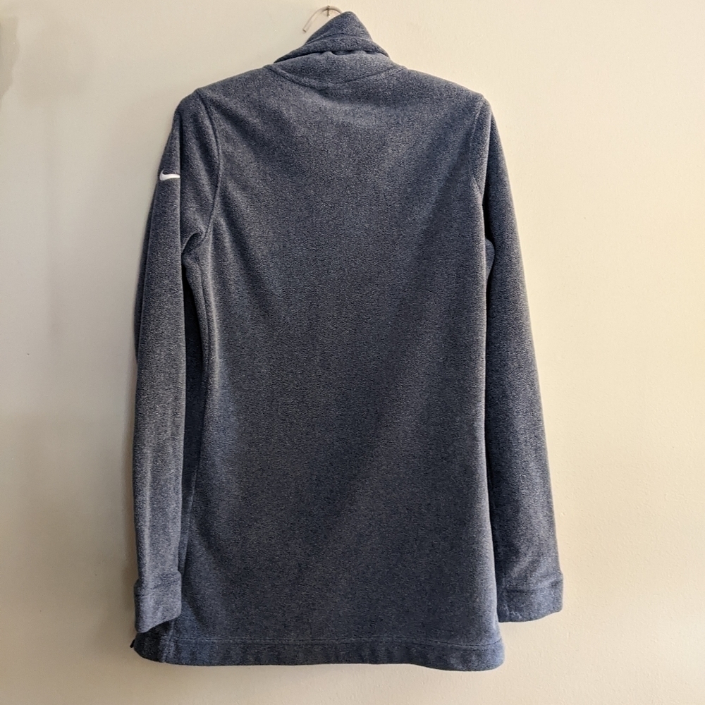 Nike Dry Fit Fleece Turtleneck Therma Pullover Women Sweater Blue Medium - Picture 3 of 8